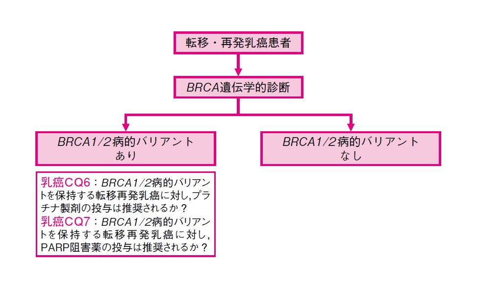 図 BRCA1/2病的バリアントを考慮した手術不能または転移・再発乳癌の診療